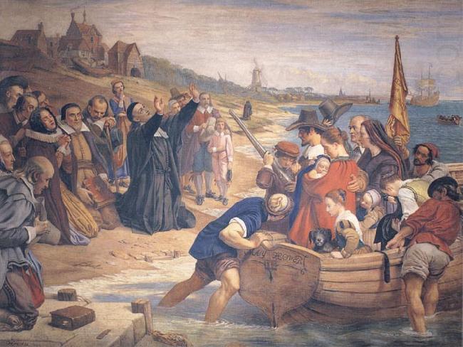 The Embarkation of the Pilgrim Fathers for New England 1620, Charles west cope RA